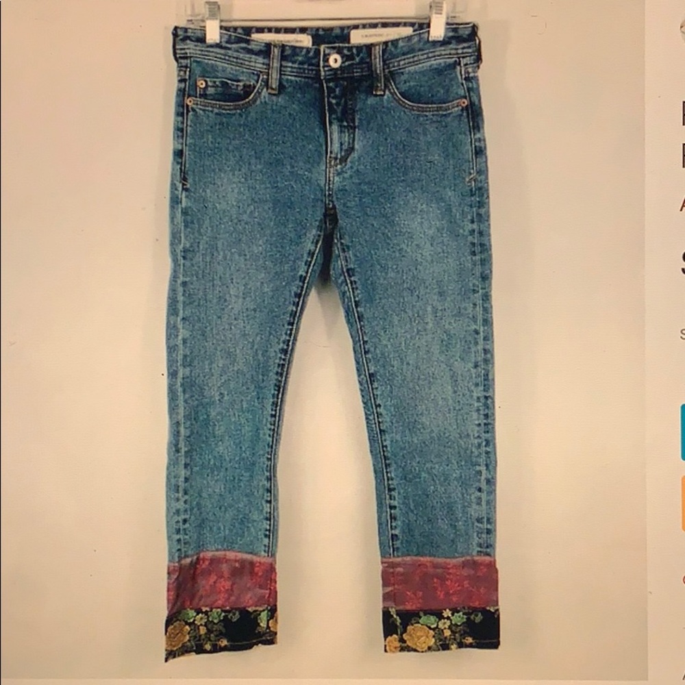 Pilcro/The Letterpress Slim Boyfriend Floral Jeans